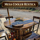 Mesa Cooler Rústica Peça Artesanal